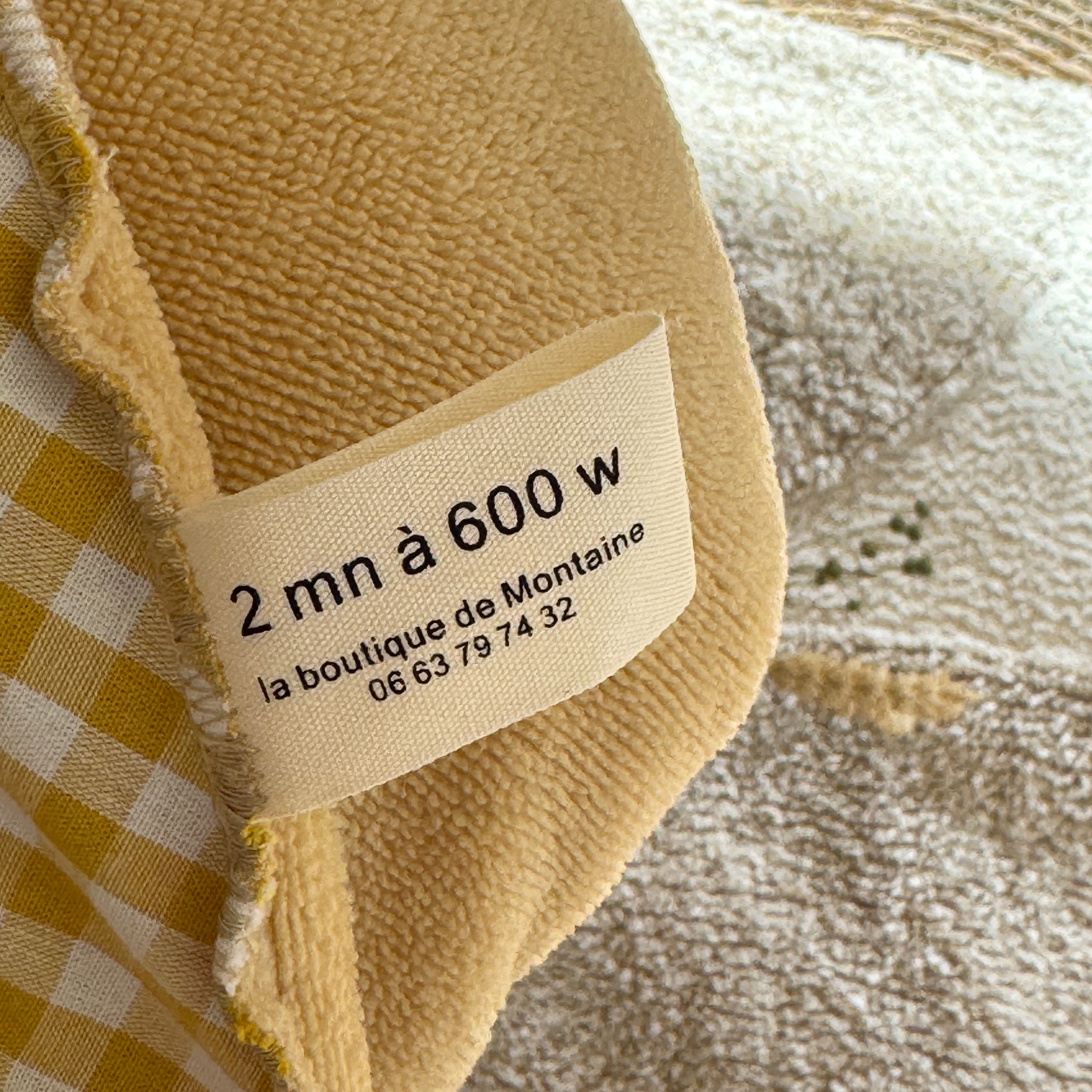 Bouillotte Coeur vichy safran