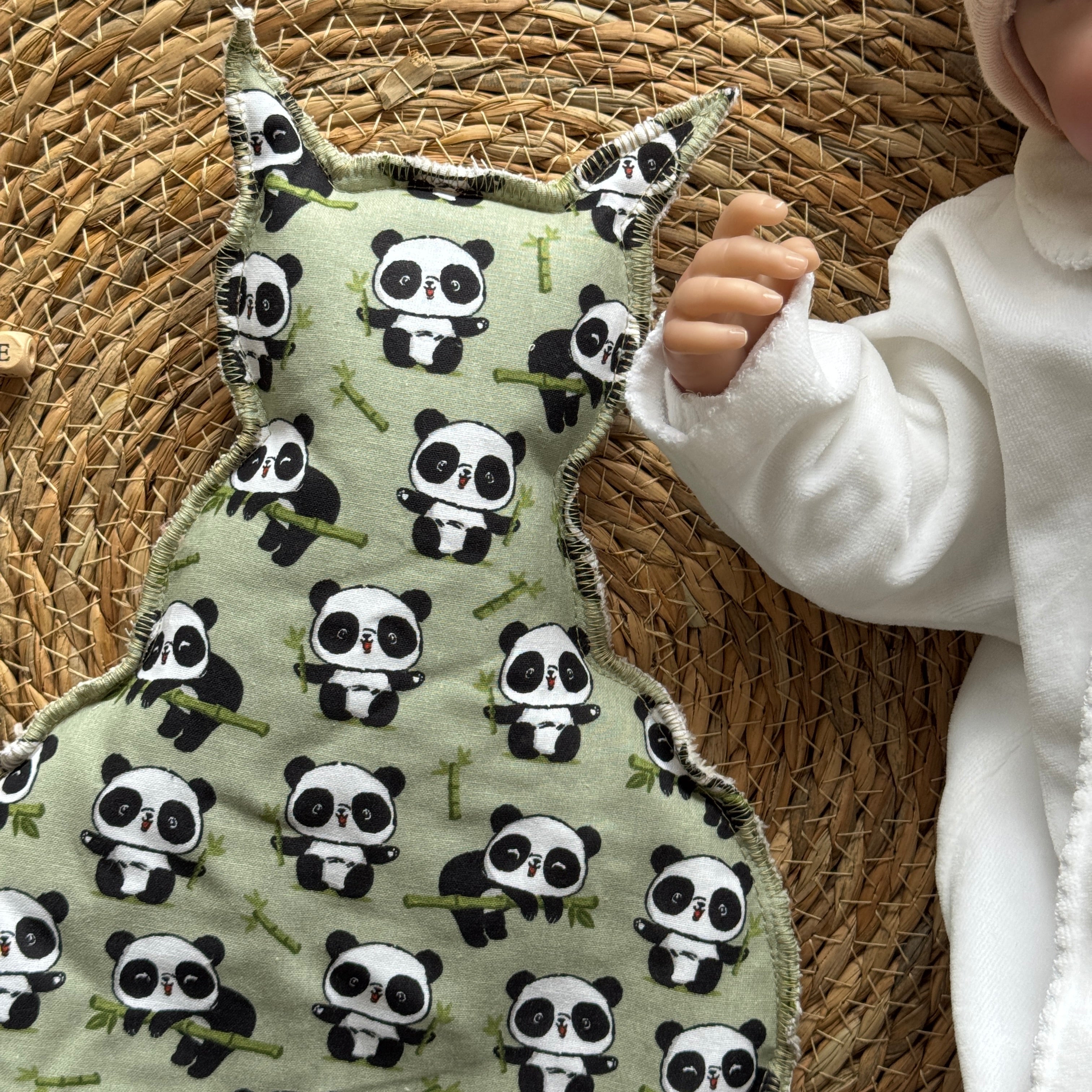 Bouillotte Chat panda vert/ivoire