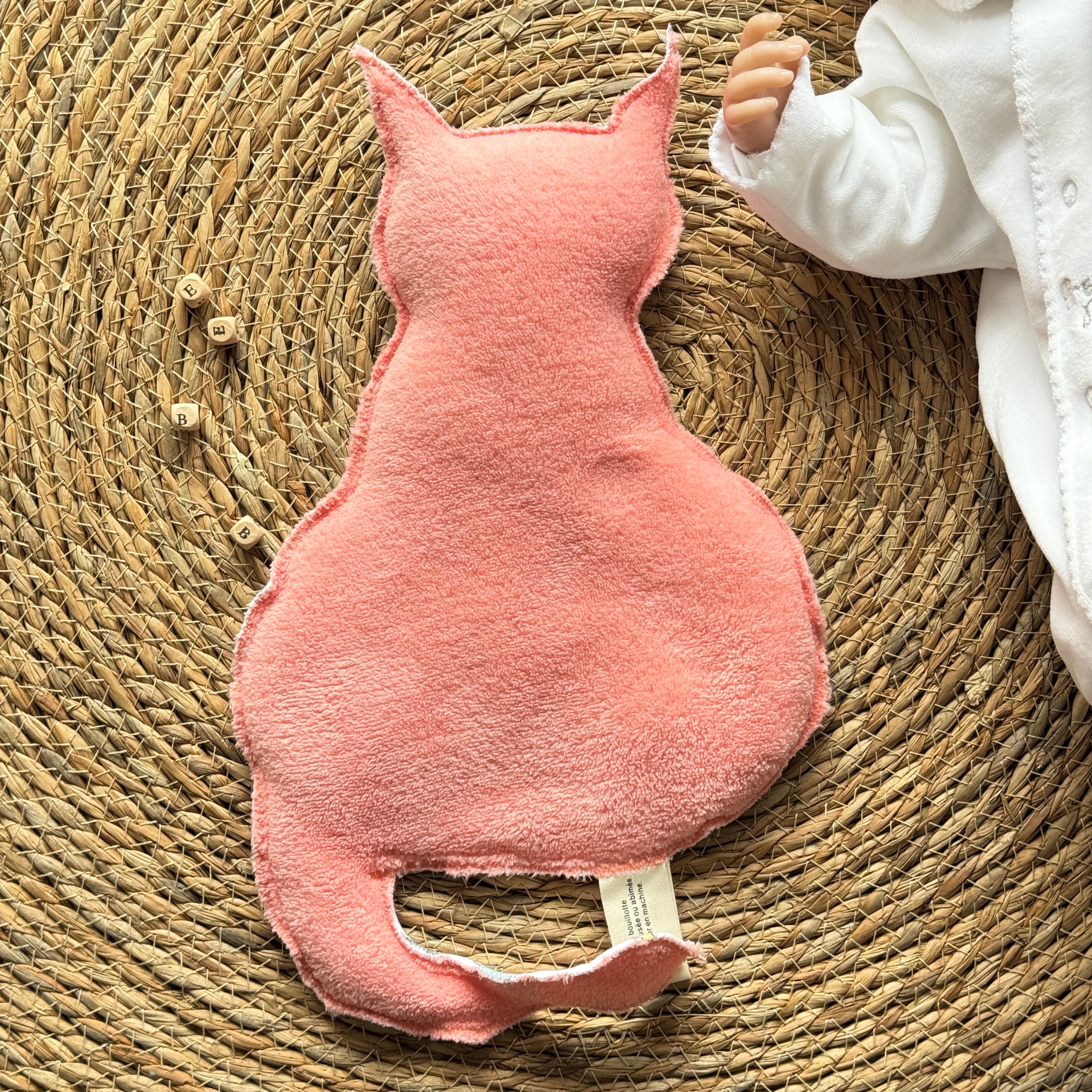 Bouillotte Chat licorne saumon/blanc