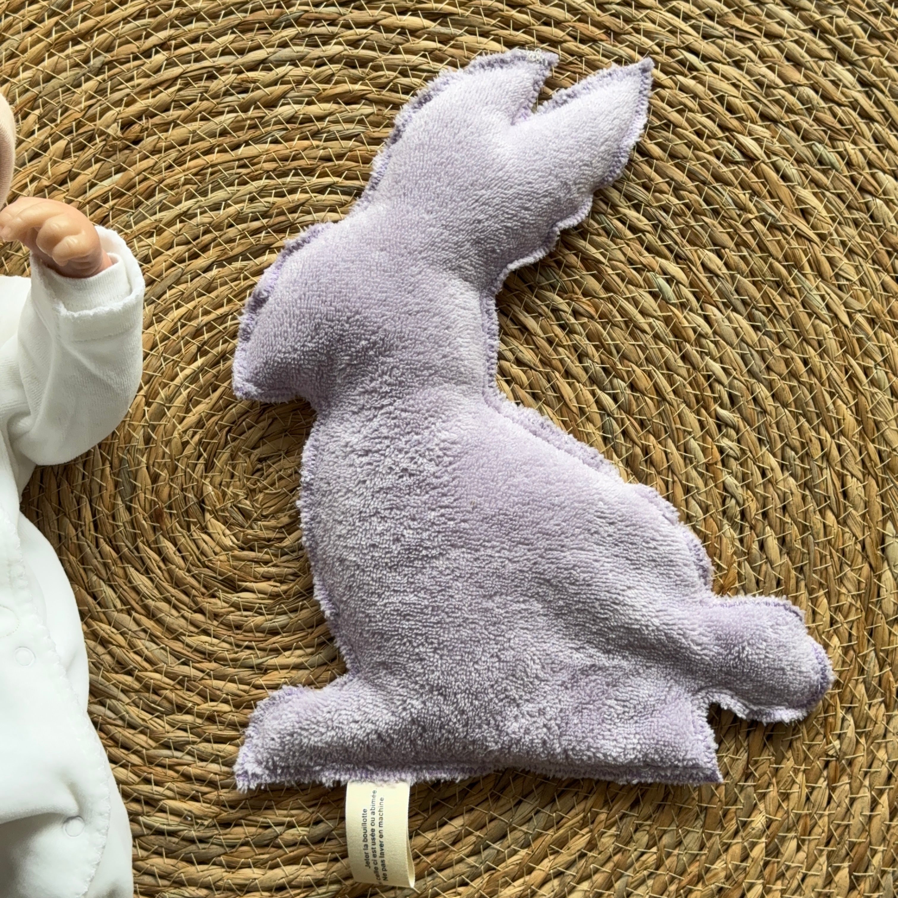 Bouillotte Lapin vichy coeur/vert/saumon/mauve