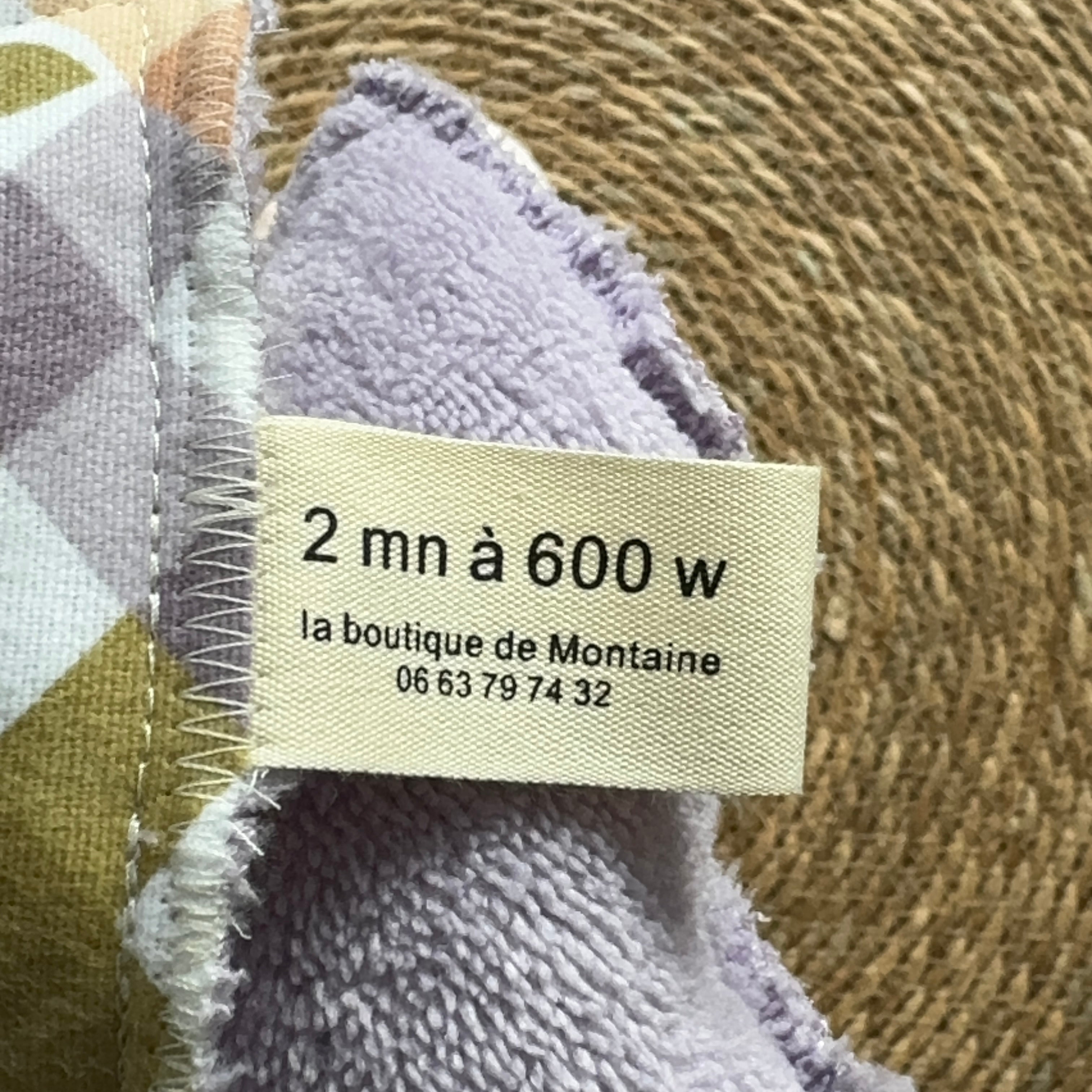 Bouillotte Lapin vichy coeur/vert/saumon/mauve