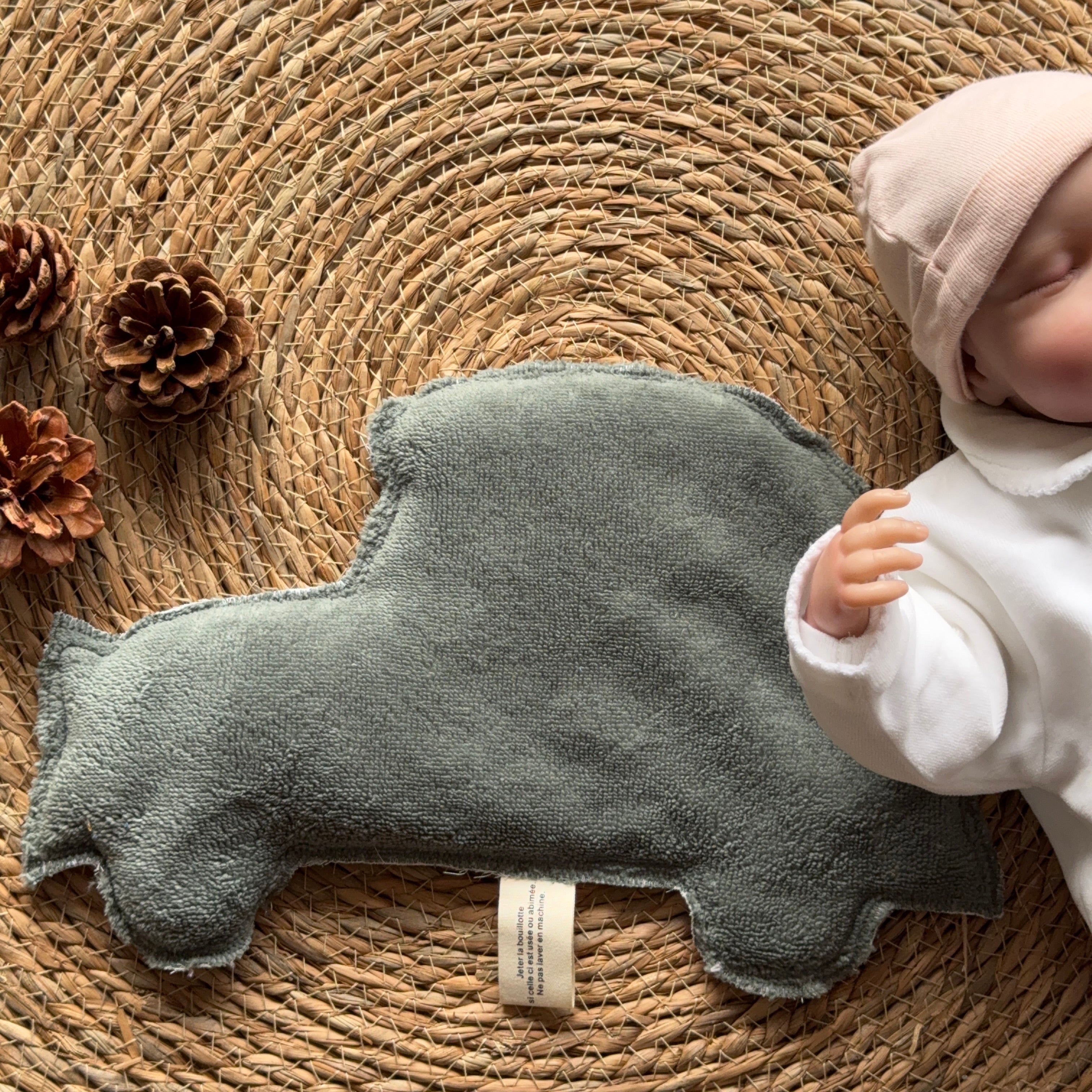 Bouillotte Voiture dinosaure palmier/cactus/vert/blanc