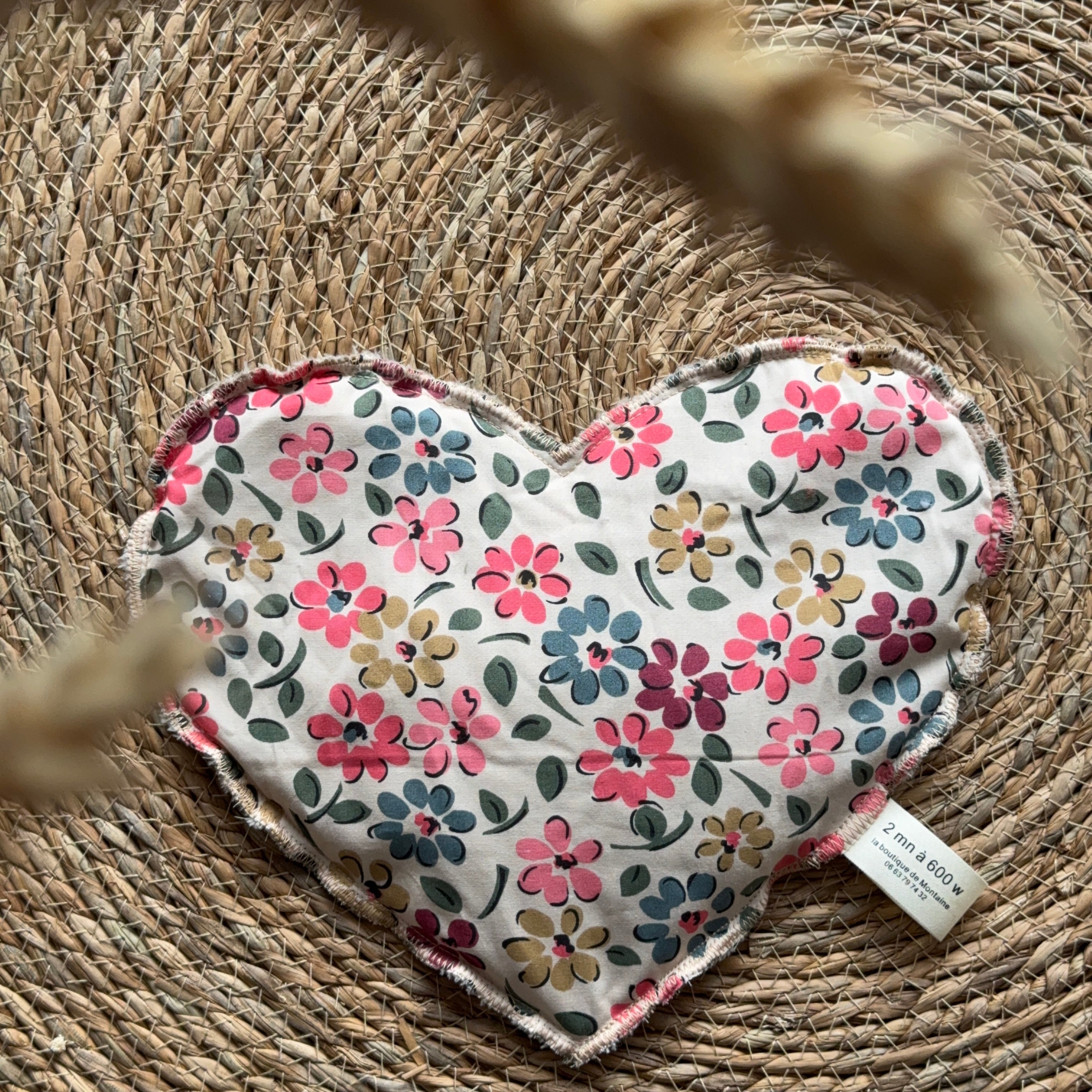 Bouillotte Coeur vichy safran/jaune/beige