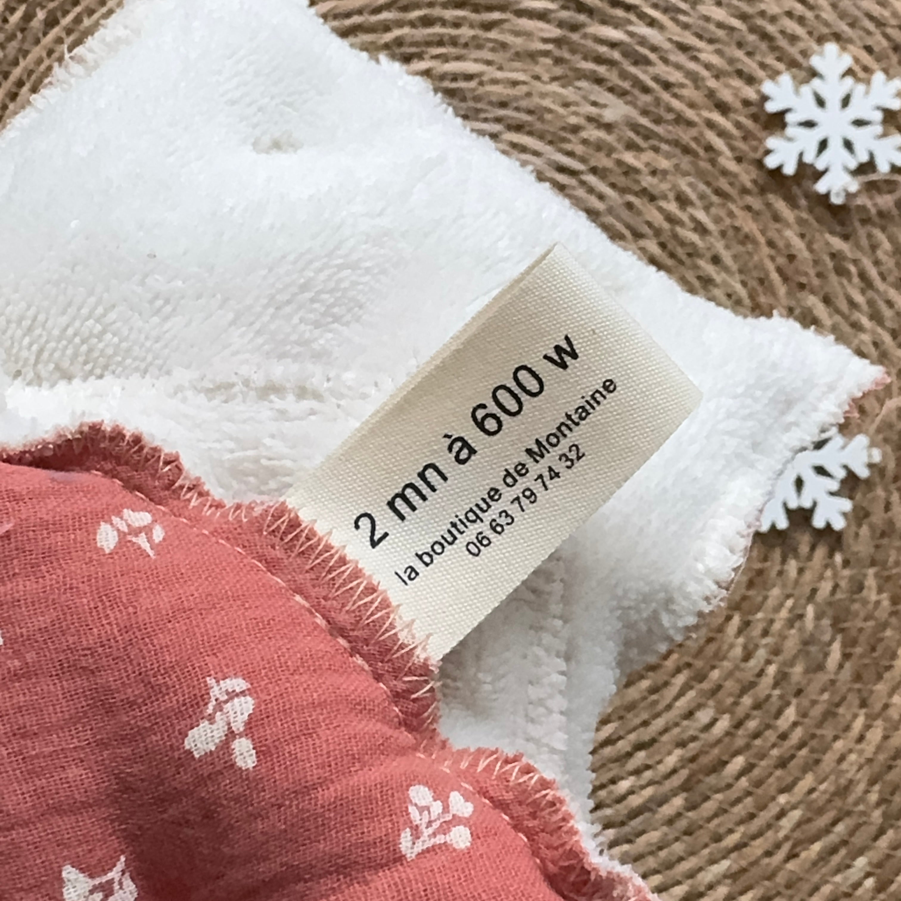 Bouillotte Tour de cou ergonomique double gaze terracota  ivoire