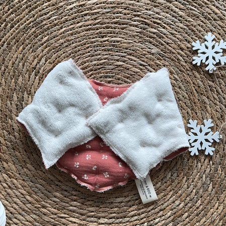 Bouillotte Tour de cou ergonomique double gaze terracota  ivoire