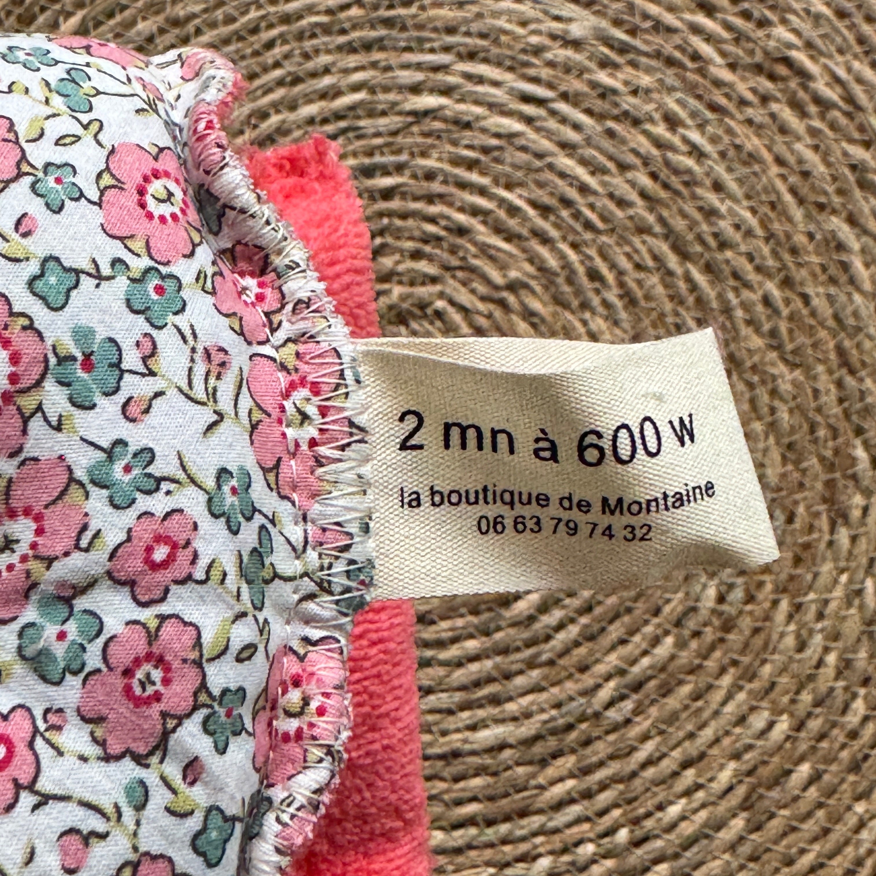 Bouillotte Tour de cou ergonomique fleur rose/orange/corail