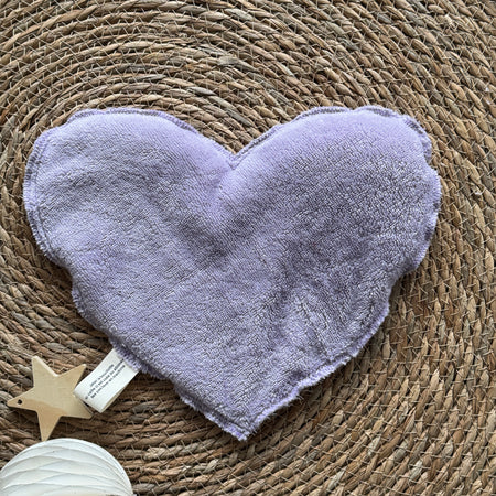 Bouillotte Coeur graphique mauve/jaune/rose/bleu