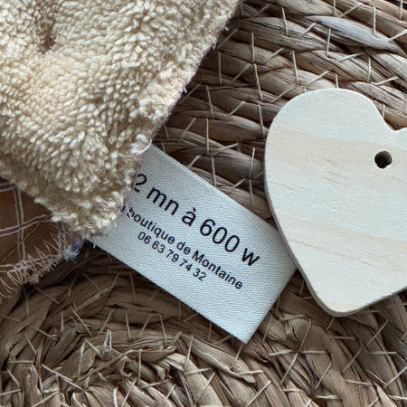 Bouillotte Tour de cou ergonomique carreaux camel/jaune