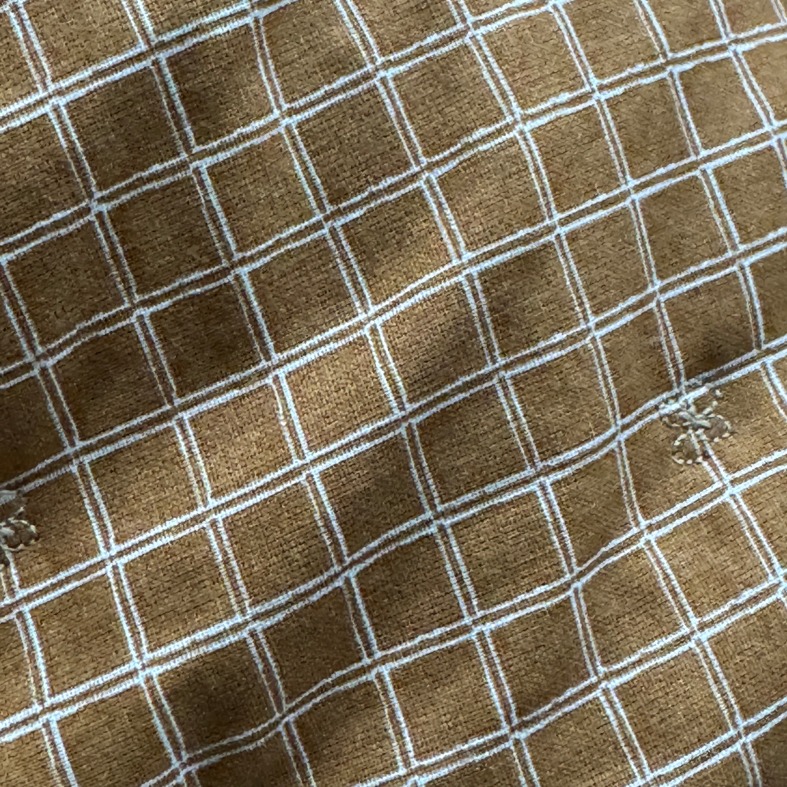 Bouillotte Tour de cou ergonomique carreaux camel/jaune