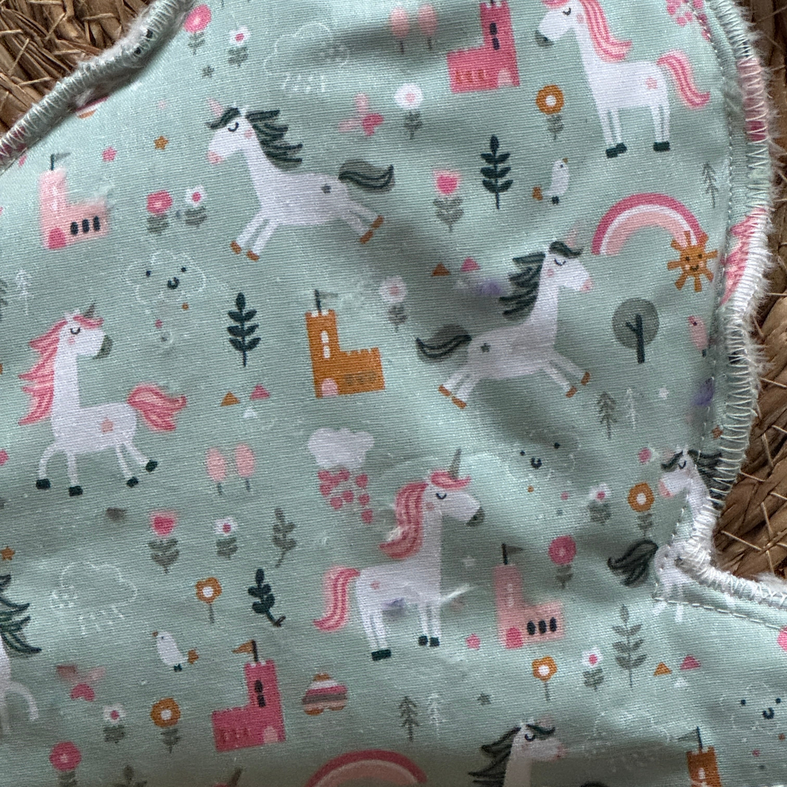 Bouillotte Lapin Licorne rose pâle / vert