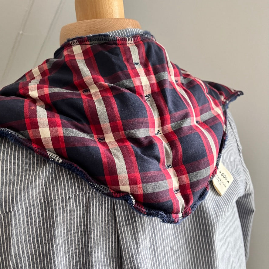 Bouillotte Tour de cou  "écossais"  rouge/vert